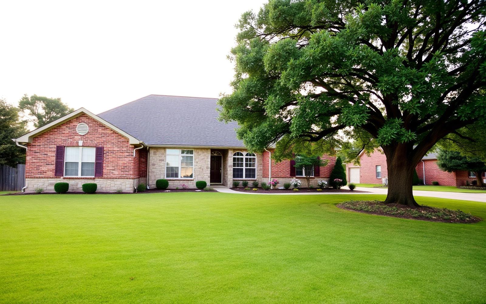 Front exterior of a suburban family home in Edmond, Oklahoma
