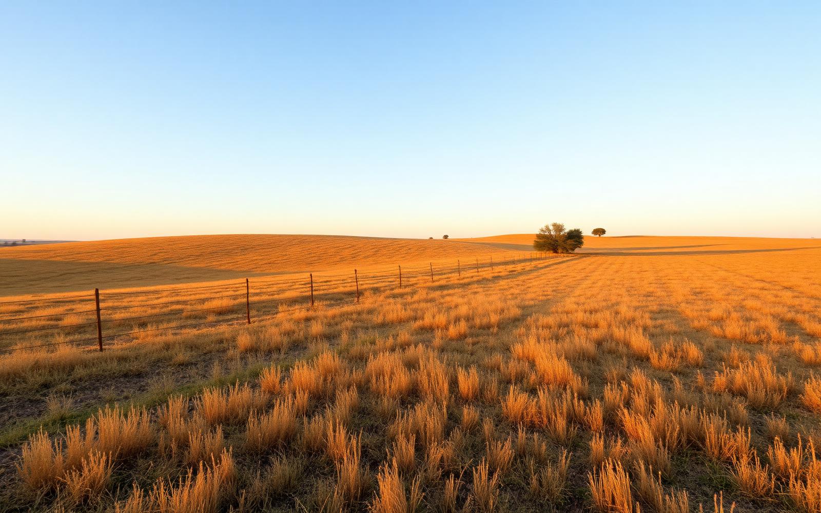Open acreage with a fence line outside Edmond, Oklahoma